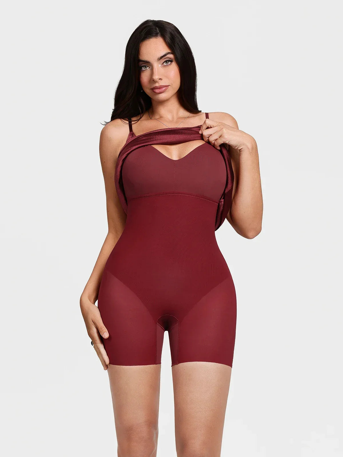 Shapewear Strappy Cowl Neck Fit & Flare Maxi Dress