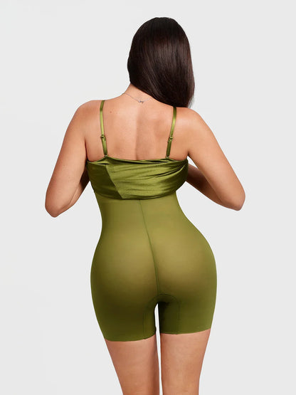 Shapewear Strappy Cowl Neck Fit & Flare Maxi Dress