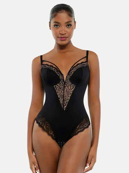 Shapewear Strappy Tummy Control Lace Inset Bodysuit