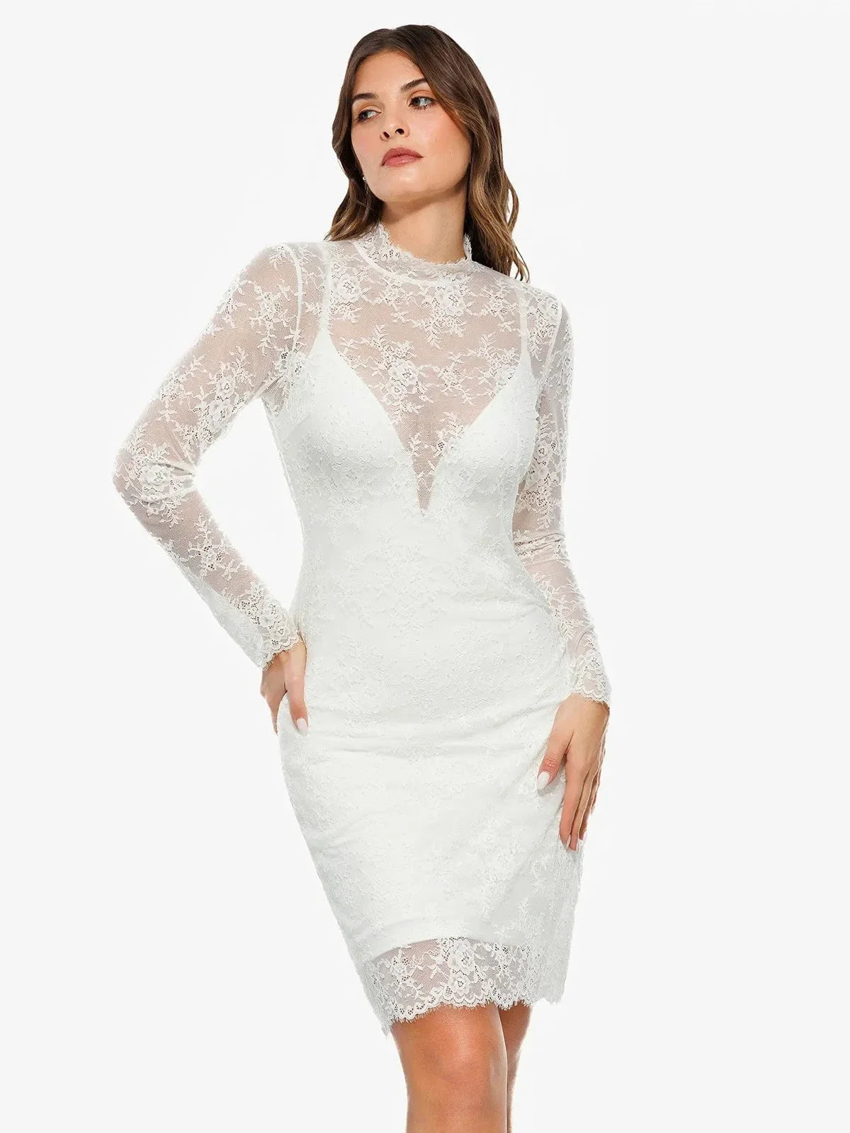 Shapewear 2-in-1 Lace Overlay Sculpting Dress