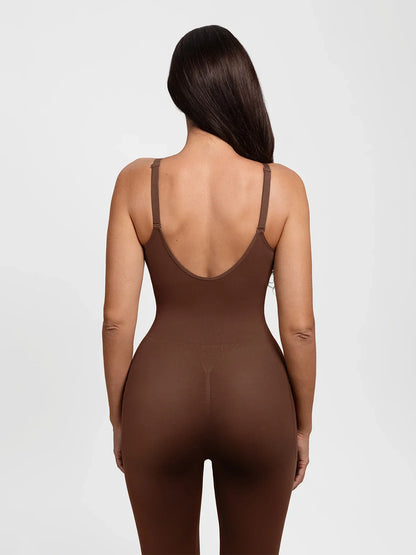 Shapewear Zip Front Deep V Adjustable Strap Jumpsuit