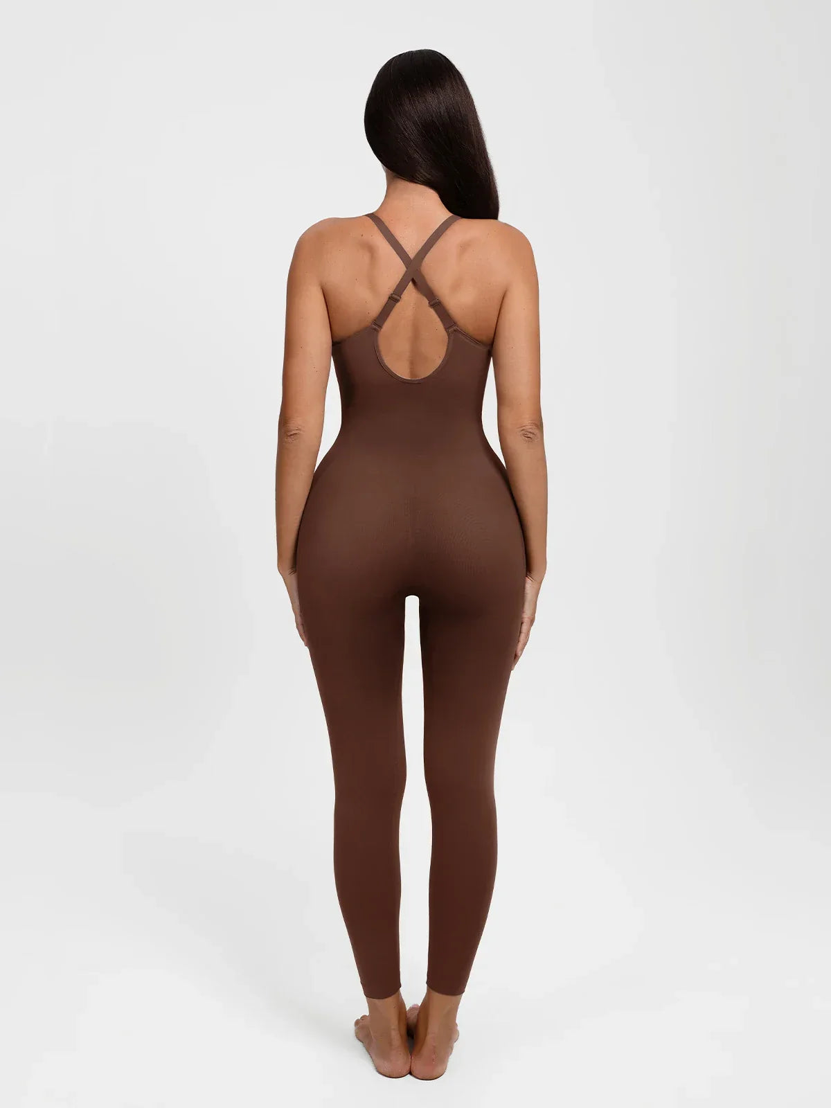 Shapewear Zip Front Deep V Adjustable Strap Jumpsuit