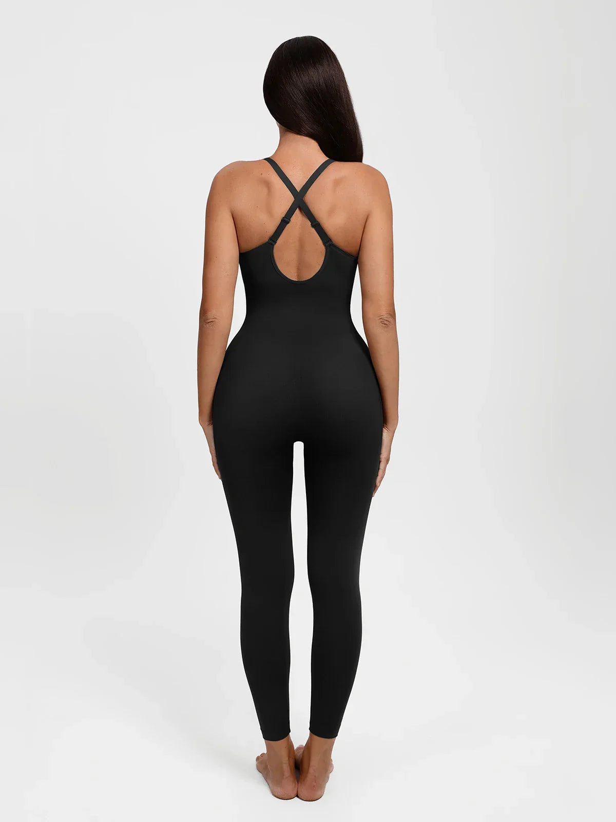 Shapewear Zip Front Deep V Adjustable Strap Jumpsuit