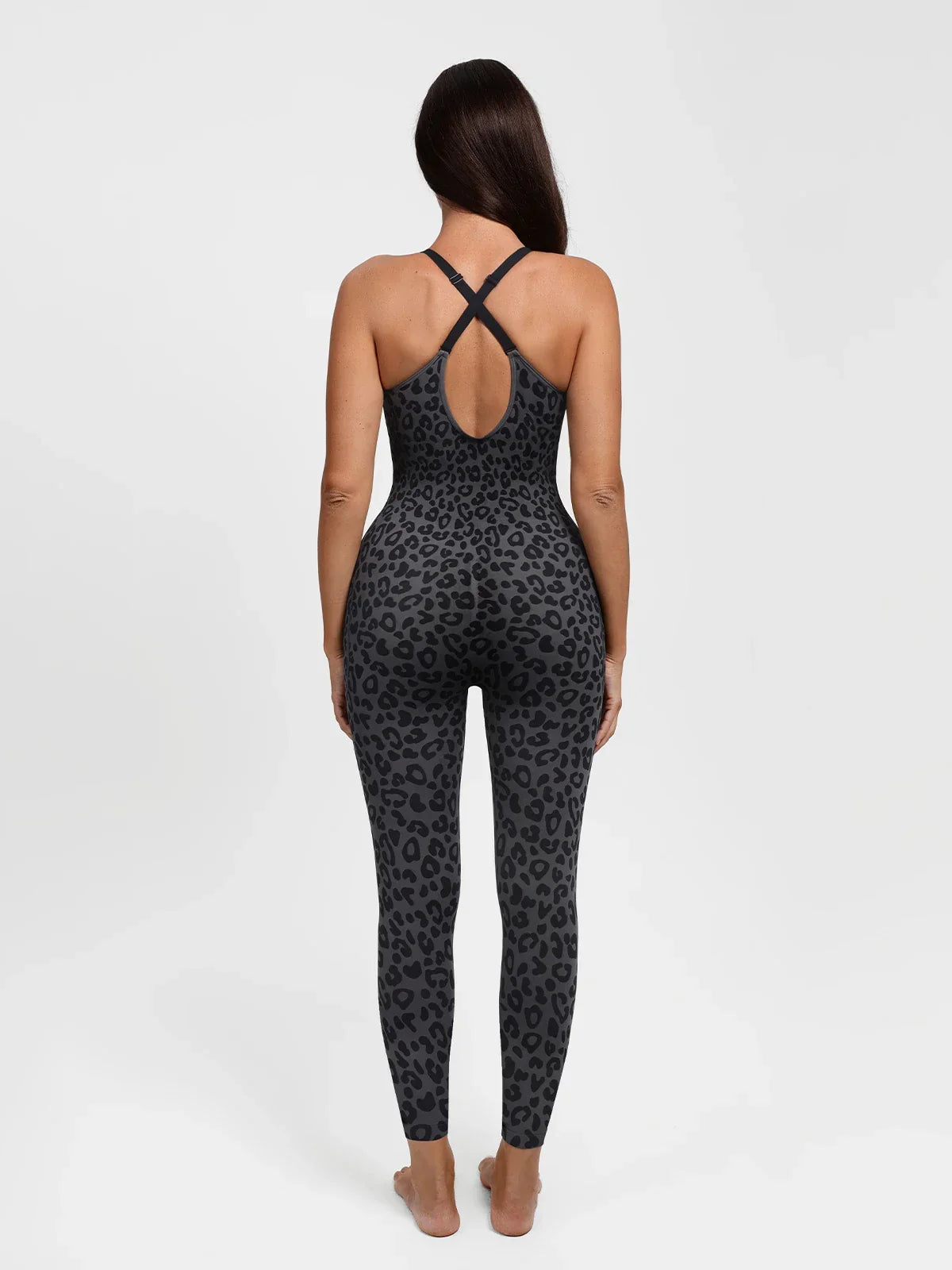 Shapewear Zip Front Deep V Adjustable Strap Jumpsuit