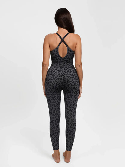 Shapewear Zip Front Deep V Adjustable Strap Jumpsuit