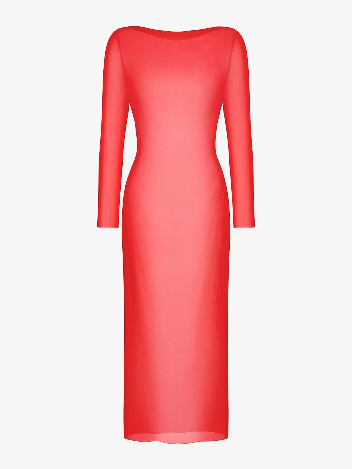 Sheer Mesh Long Sleeve Maxi Cover-Up