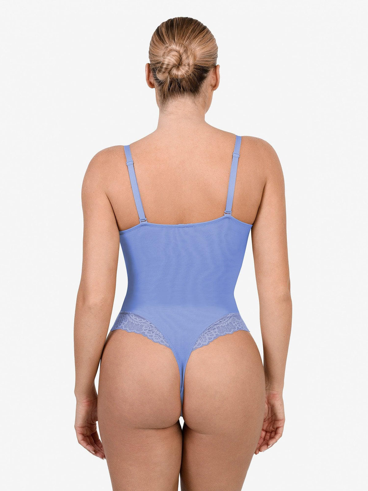 Shapewear Deep V-Neck Lace Sculpting Thong Bodysuit