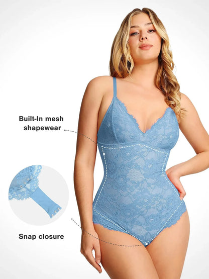 Shapewear Full Lace Firm Control Smoothing Thong Bodysuit