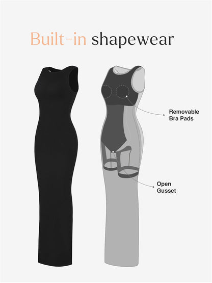Shapewear Crew Neck Modal Sleeveless Slimming Maxi Dress