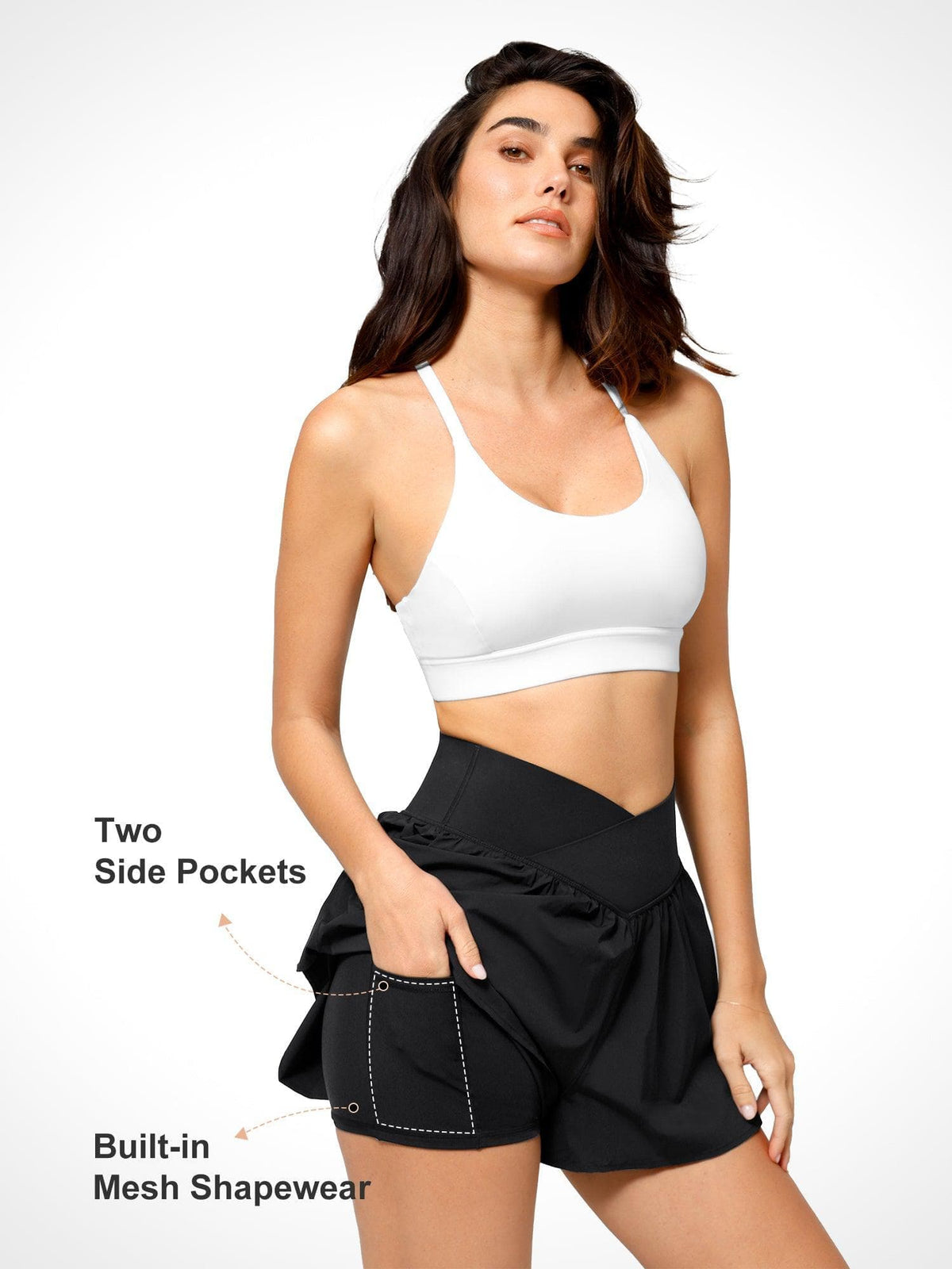 Shapewear Double Layered Pet Hair Resistant Workout Shorts