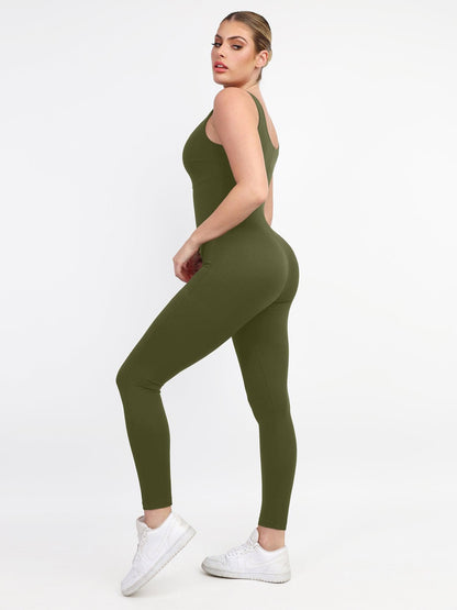 Shapewear Square Neck Slimming Workout Jumpsuit