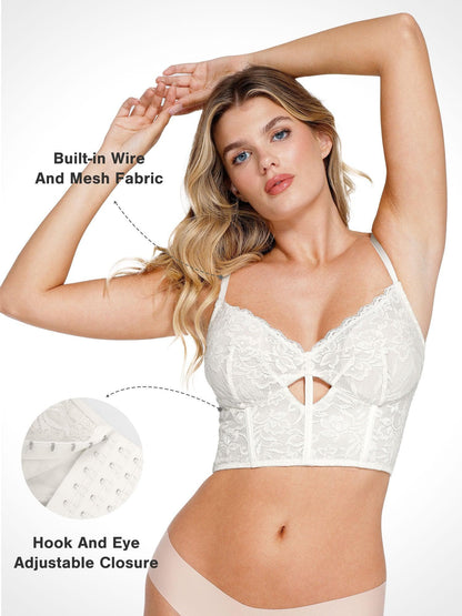 Full Coverage Longline Underwire Lace Bralette