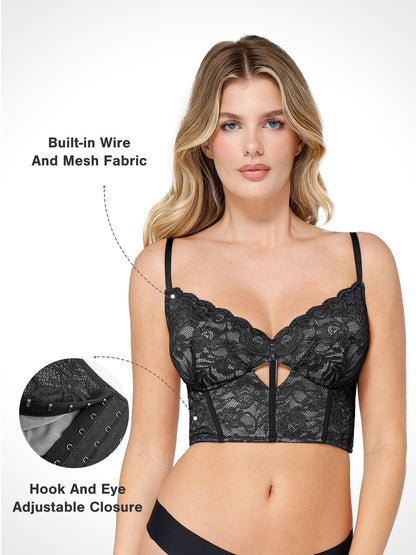 Full Coverage Longline Underwire Shaping Lace Bralette