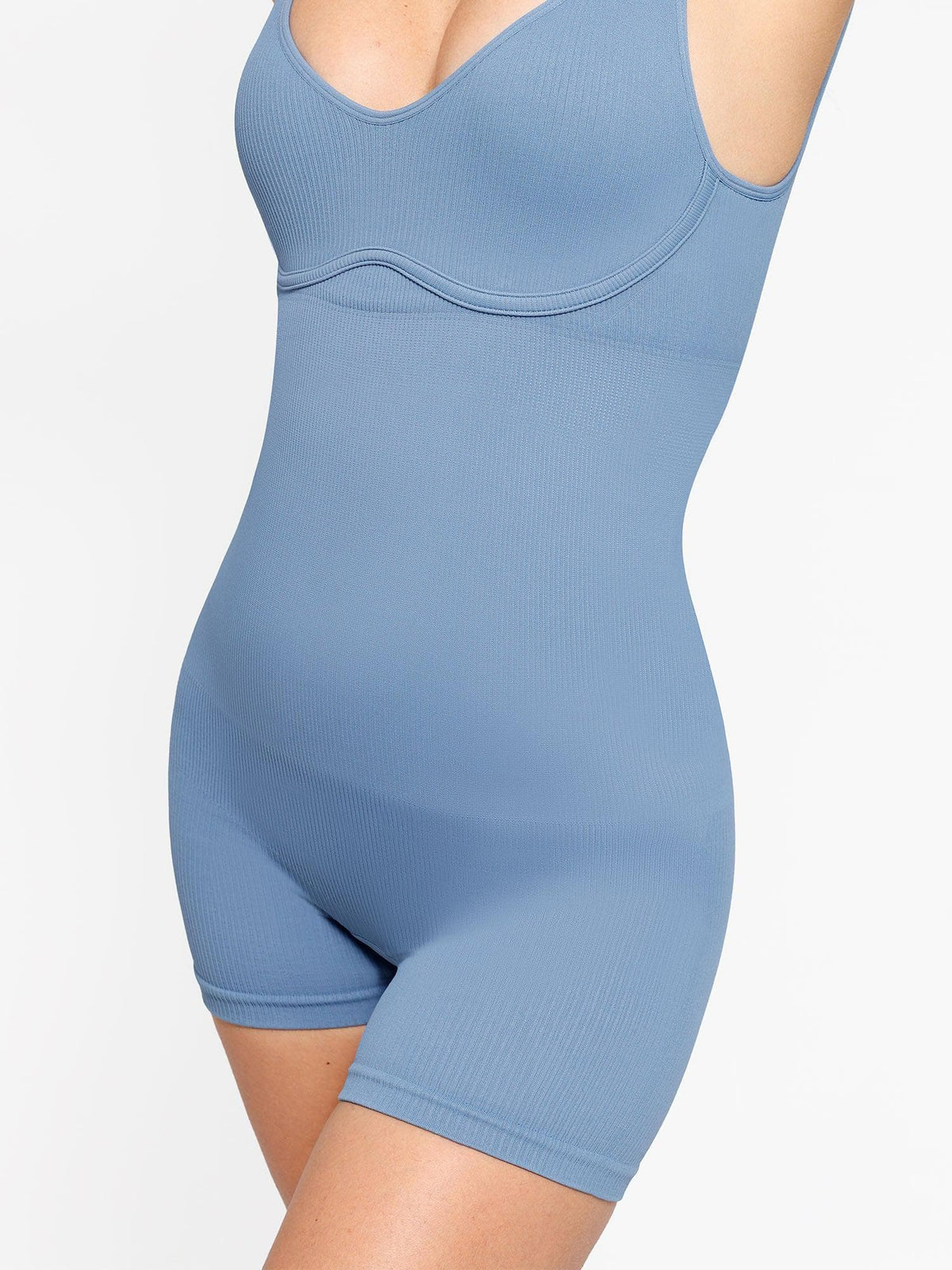 Shapewear V-Neck Seamless Rib Romper