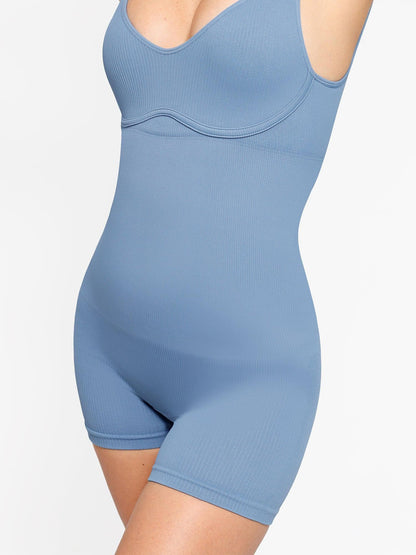 Shapewear V-Neck Seamless Rib Romper