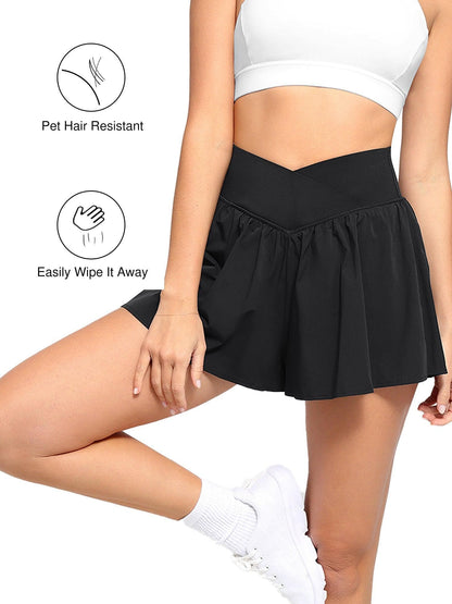 Shapewear Double Layered Pet Hair Resistant Workout Shorts