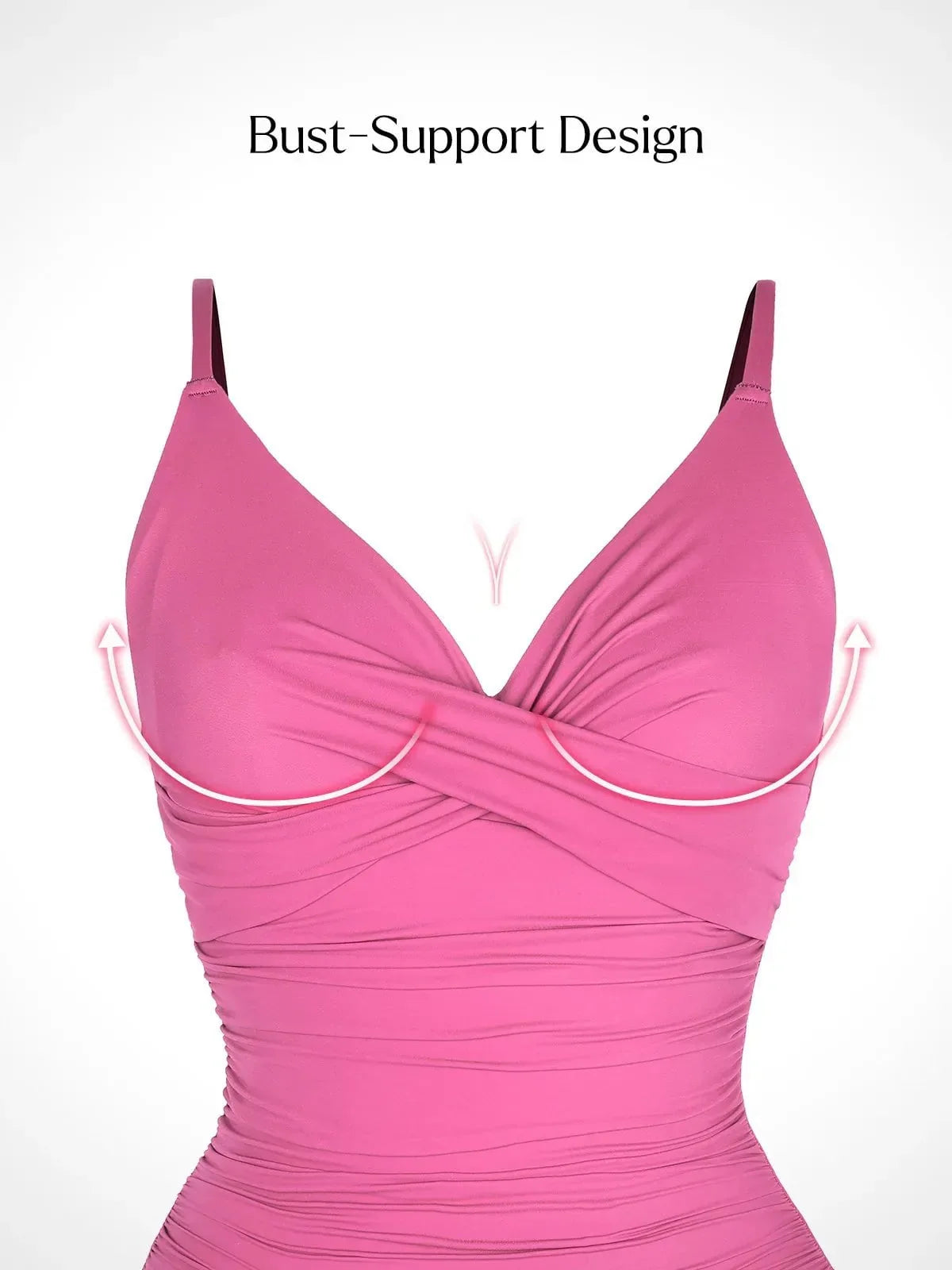 Shapewear Cross-Front Ruched Sculpting One-Piece Swimsuit