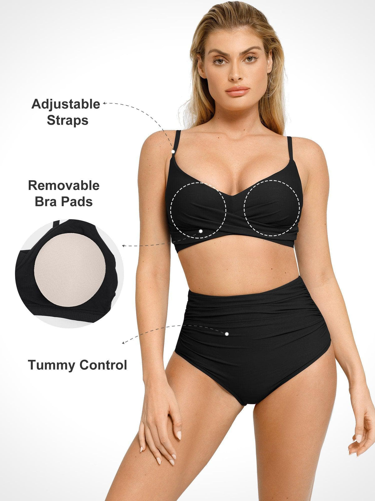 Shapewear High-Waist Ruched Sculpting Bikini Bottom