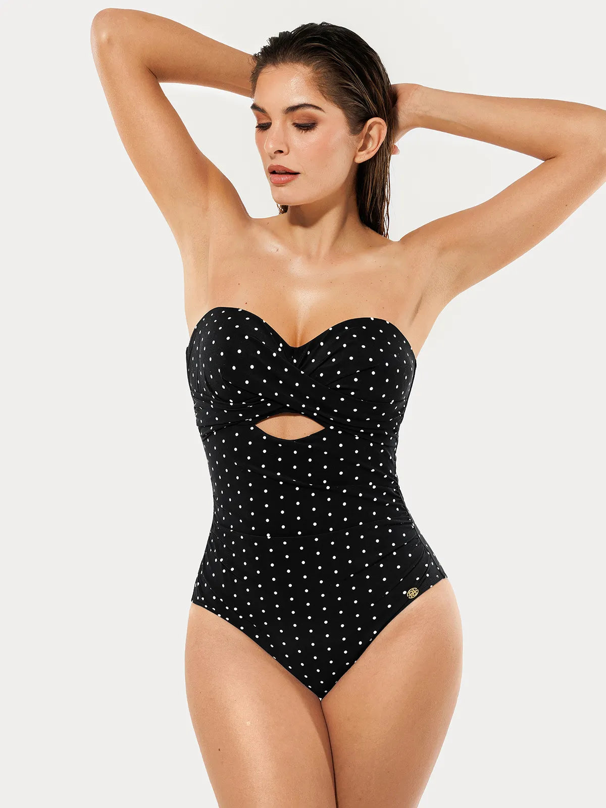 Twist & Shirred Sculpting One-Piece with Removable Straps