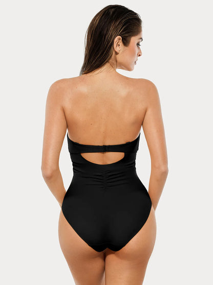 Twist & Shirred Sculpting One-Piece with Removable Straps