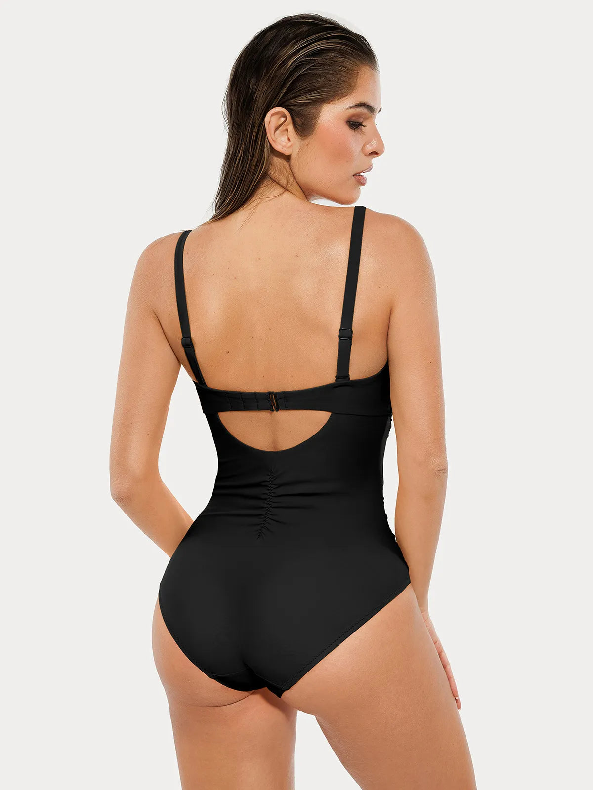 Twist & Shirred Sculpting One-Piece with Removable Straps